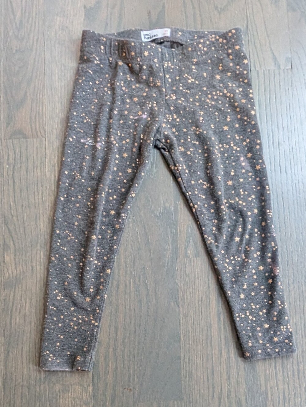Epic Threads Girls Gray Leggings with Gold Star Sparkle, 2T